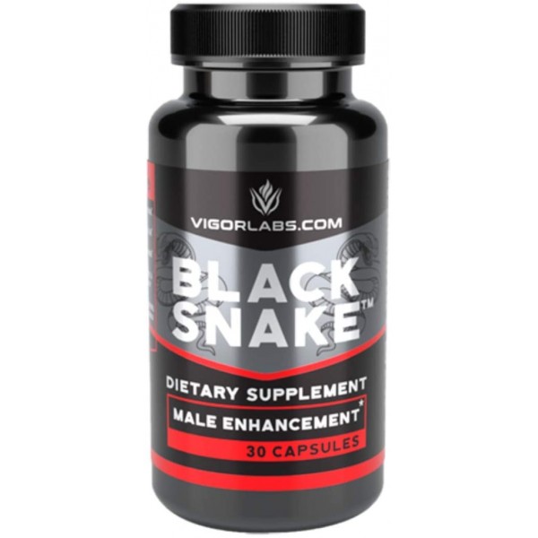 Black Snake by Vigor Labs, Enlargement Supplement For Men, Award Winning Male Enhancement Pills, Includes Niacin, Zinc, Black Cohosh Extract, Oat Straw, Catuaba Bark, LongJack and Others (30 Capsules)