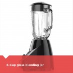 BLACK+DECKER Countertop Blender with 5-Cup Glass Jar, 10-Speed Settings, Black