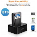 WEme USB 3.0 to SATA Dual-Bay External Hard Drive Docking Station with Offline Clone/Duplicator Function for 2.5 & 3.5 Inch HDD SSD SATA (SATA I/II/III) Support 2X 8TB & UASP, Tool-Free