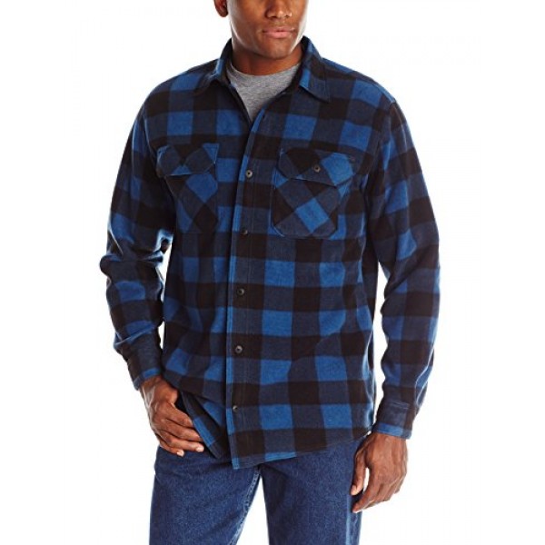 Buy Long Sleeve Plaid Fleece Shirt for Men imported from USA