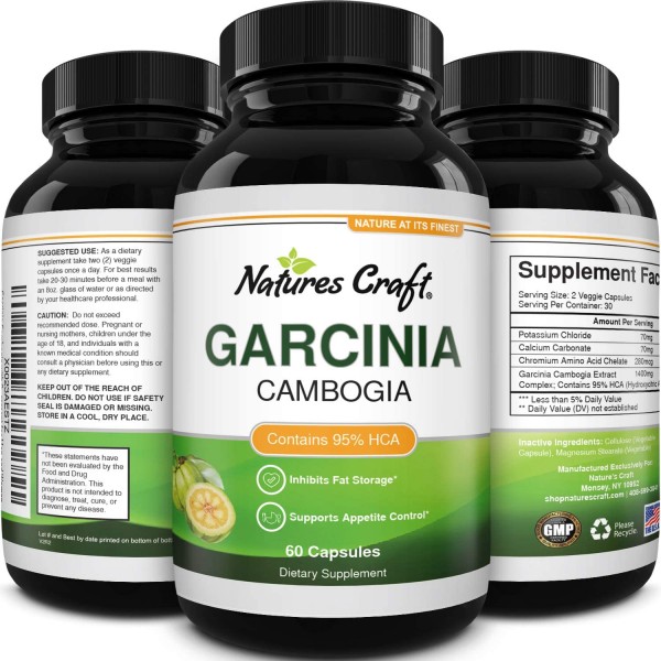 Garcinia Cambogia with 95% HCA Weight Loss Supplement - Best Fast Acting Fat Burner and Natural Carb Blocker Diet Pills - Pure Garcinia Extract Appetite Suppressant for Men & Women