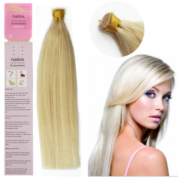 haibis remy stick tip human hair extensions straight keratin fusion shop online in UAE