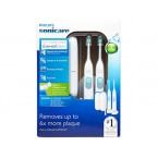 Philips Sonicare 2 Series Rechargeable Toothbrush Premium Bundle HX6253 for Clean and Massage (2 Quadpacer Handles + 3 Brush Heads (2 ProResults Plaque Control + 1 DiamondClean) + 2 Charger + 2 Case)