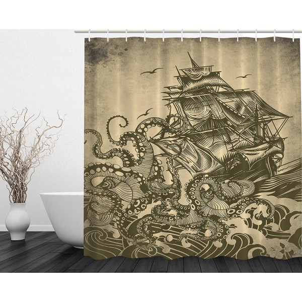 shop beautiful Ocean Shower Curtain Sail Boat for Bathroom imported from usa