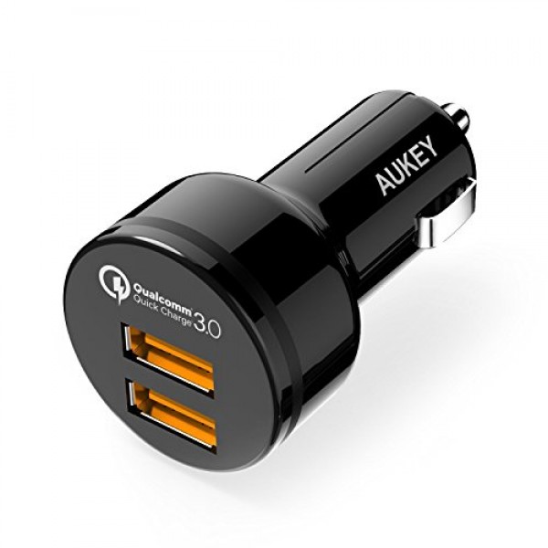 Buy Aukey Car Charger Quick Charge 39w Dual Ports Qualcomm Certified For Sale In UAE