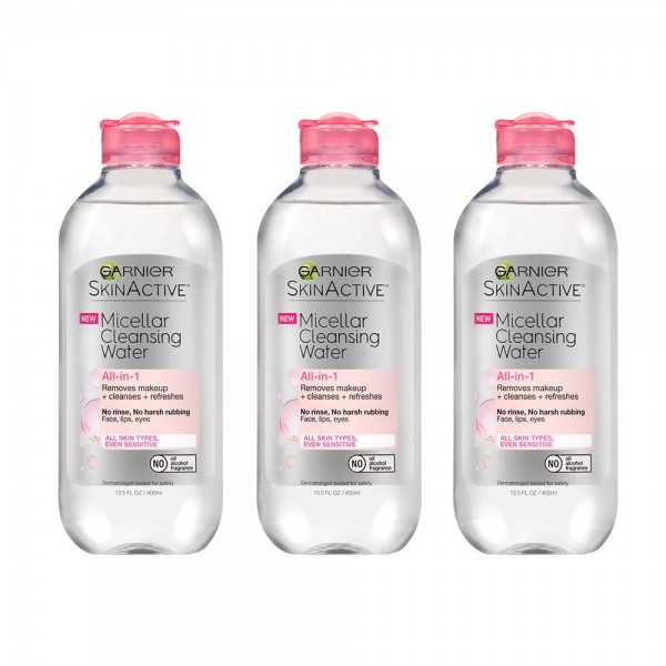 Garnier SkinActive Micellar Cleansing Water, For All Skin Types, 3 Count