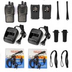 Galwad-888S Walkie Talkie 2pcs in One Box with Rechargeable Battery Headphone Wall Charger Long Range 16 Channels Two Way Radio (2pcs radios)