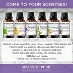 MajesticPure Aromatherapy Essential Oils Set, Includes Lavender, Frankincense, Peppermint, Lemon, Tea Tree & Rosemary Oils - Pack of 6-10 ml each