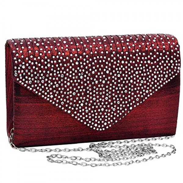 Buy Jubileens Ladies Large Evening Satin Bridal Diamante Ladies Clutch Online in UAE