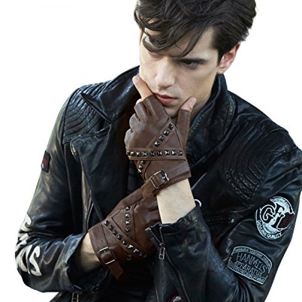 fioretto mens driving leather gloves harley fingerless gloves shop online in UAE