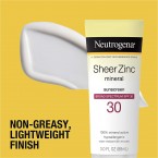 Neutrogena Sheer Zinc Oxide Dry-Touch Sunscreen Lotion with Broad Spectrum SPF 30 UVA/UVB Protection, Water-Resistant, Hypoallergenic & Non-Greasy Mineral Sunscreen