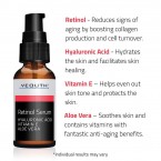 Retinol Serum 2.5% with Hyaluronic Acid, Aloe Vera, Vitamin E - Boost Collagen Production, Reduce Wrinkles, Fine Lines, Even Skin Tone, Age Spots, Sun Spots