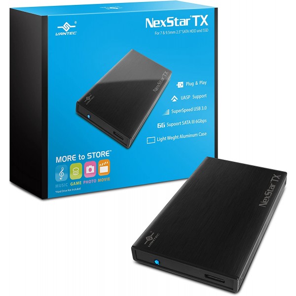 Vantec NexStar TX 2.5" USB 3.0 Hard Drive Enclosure (NST-228S3-BK) Black