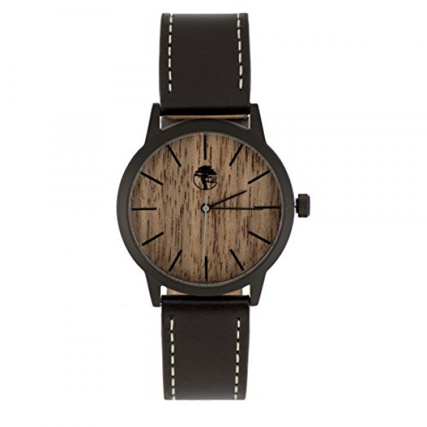 Get online Genuine Leather Strap with wooden Dial Men`s Watches in UAE 