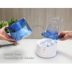 Crane 2 in 1 Personal Steam Inhaler & Warm Mist Humidifier, 0.5 Gallon, Filter Free, Whisper Quite, Germ Free Mist, for Home Bedroom and Office, FSA Elidable, Blue & White