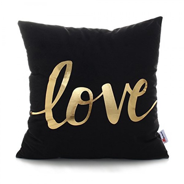 Monkeysell Original New Love Bronzing Flannelette Throw Pillow Cover Online in UAE