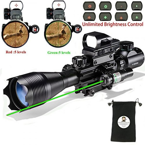 High Quality Scope Combo 4-16x50EG with 4 Holographic Red & Green Dot Sight 