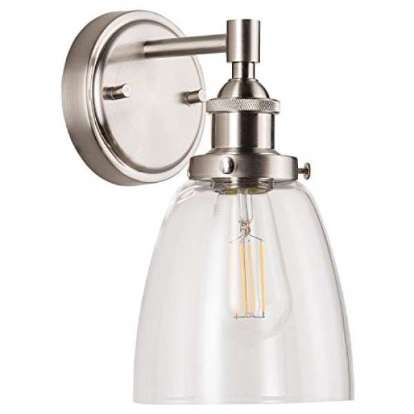 Fiorentino LED Industrial Wall Sconce – Brushed Nickel w/ Clear Glass sale in UAE