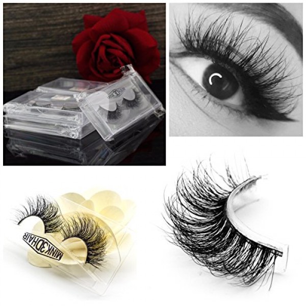 Vanlov 3D Mink False eyelash Reusable 100% hand made fake eyelashes for Make-up 1 Pair Package (1-Pack)