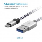 USB Type C Cable, Kinps 6ft Fast Charger Braided Cord USB C to USB A 3.0 for Samsung Galaxy S9, S9+ Plus, S8, S8+ Plus, LG V30 V20 G6 G5, Nintendo Switch, Google Pixel 2 XL, OnePlus 5 3T 2 and More