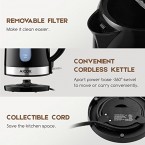 Buy Aicok Electric Tea Kettle Fast Heating Cordless Water Boiler with British Strix Control Online in UAE