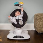 4moms mamaRoo 4 Baby Swing, Bluetooth Baby Rocker with 5 Unique Motions, Smooth, Nylon Fabric, Black Classic