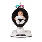 4moms mamaRoo 4 Baby Swing, Bluetooth Baby Rocker with 5 Unique Motions, Smooth, Nylon Fabric, Black Classic