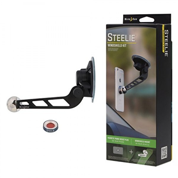 Nite Ize Original Steelie Windshield Mount Kit - Magnetic Car Windshield Mount for Smartphones