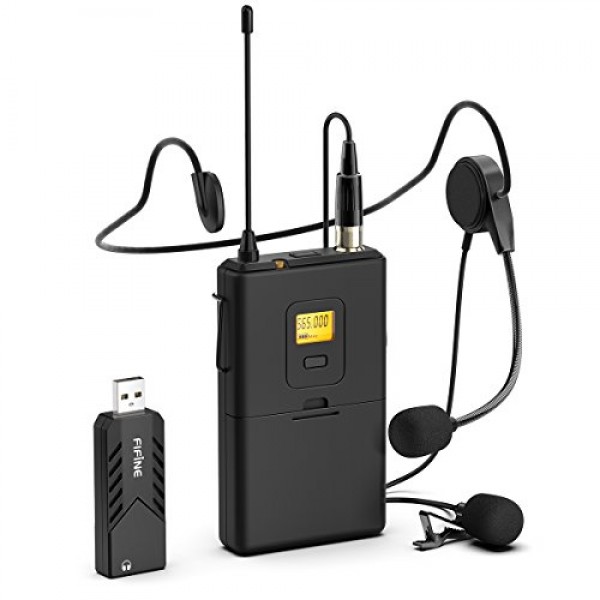 Imported Wireless Microphones Headset UHF Wireless System with USB Receiver,Transmitter for PC, MAC Sale online in UAE