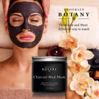 Activated Charcoal Mud Mask + FREE Facial Brush - Facial Mask For Deep Cleansing Exfoliation - Best for Shrinking Pores, Fight Acne, Black Head Remover & Blackhead Mask - 8.8 fl oz - Brooklyn Botany