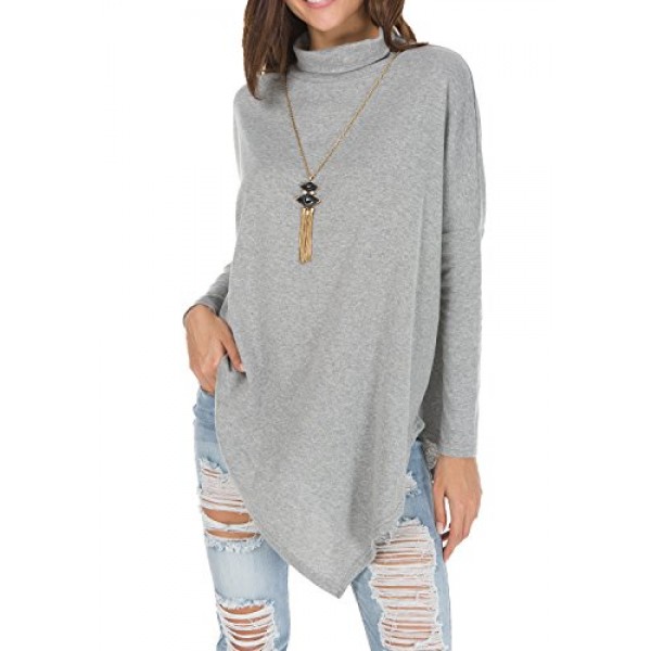 levaca womens batwing sleeve casual baggy irregular pullover poncho shirts shop online in UAE