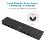 Universal Docking Station Unitek USB 3.0, HDMI, DVI/VGA, Audio, Power Adapter Compatible All Windows Laptop