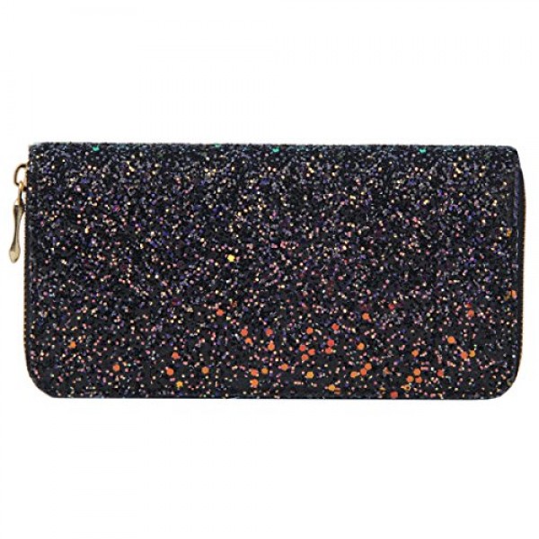 Buy Kukoo Women's Long Wallet Bling Glitter Design Clutch Online in UAE