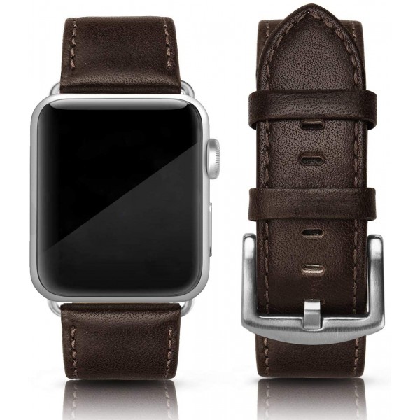 Original SWEES Leather Band Compatible for iWatch 42mm 44mm, Genuine Leather Vintage Wristband Compatible with iWatch Series 5, Series 4, Series 3, Series 2, Series 1, Online in UAE