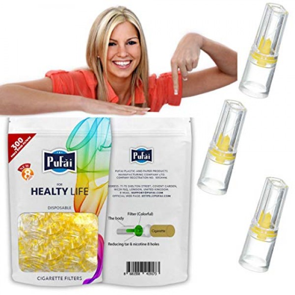 Buy Cigarette Filters 300 Piece Disposable Regular Cigarette Filters Holder By Pufai For Sale In UAE