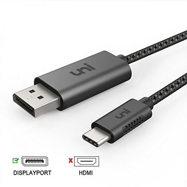 USB C to DisplayPort Cable (4K@60Hz), uni Thunderbolt 3 to DisplayPort Cable Compatible for MacBook Pro 2018/2017 and multiple devices online in UAE