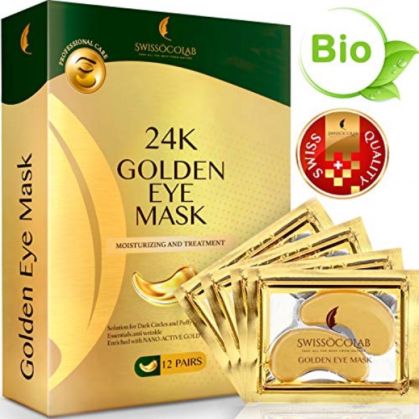 Under Eye Mask Gold Eye Mask Anti-Aging Hyaluronic Acid 24k Gold Eye Patches Under Eye Pads for Moisturizing & Reducing Dark Circles Puffiness Wrinkles