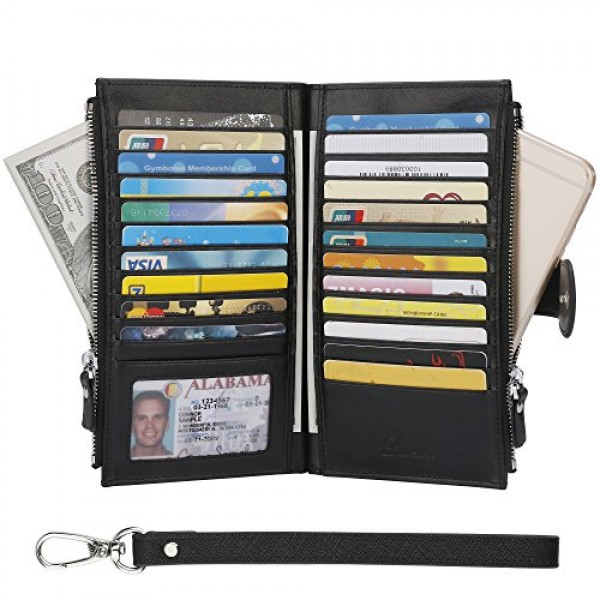 Buy Womens RFID Blocking Genuine Leather Bifold Multi Card Case Wallet Online in UAE