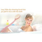 Lazy Tribe Dry Skin Body Brush- Nylon corrugated wool -Improves Skin's Health And Beauty - Remove Dead Skin And Toxins, Improves Lymphatic Functions- Loofah Bath Sponge,Rich foam (Light pink)