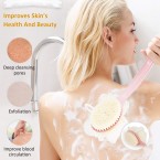 Lazy Tribe Dry Skin Body Brush- Nylon corrugated wool -Improves Skin's Health And Beauty - Remove Dead Skin And Toxins, Improves Lymphatic Functions- Loofah Bath Sponge,Rich foam (Light pink)