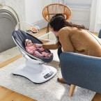 4moms mamaRoo 4 Baby Swing, Bluetooth Baby Rocker with 5 Unique Motions, Cool Mesh Fabric, Dark Grey