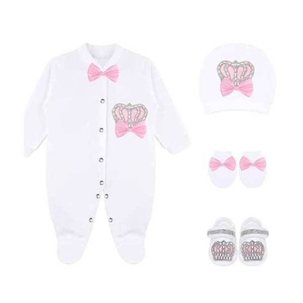 Lilax Baby Girl Newborn Jewels Layette 4 Piece G..