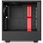 NZXT H510 - CA-H510B-BR - Compact ATX Mid-Tower PC Gaming Case - Front I/O USB Type-C Port - Tempered Glass Side Panel - Cable Management System - Water-Cooling Ready - Black/Red