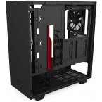 NZXT H510 - CA-H510B-BR - Compact ATX Mid-Tower PC Gaming Case - Front I/O USB Type-C Port - Tempered Glass Side Panel - Cable Management System - Water-Cooling Ready - Black/Red