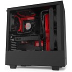 NZXT H510 - CA-H510B-BR - Compact ATX Mid-Tower PC Gaming Case - Front I/O USB Type-C Port - Tempered Glass Side Panel - Cable Management System - Water-Cooling Ready - Black/Red