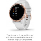 Garmin 010-02172-21 Vivoactive 4S, Smaller-Sized GPS Smartwatch, Features Music, Body Energy Monitoring, Animated Workouts, Pulse Ox Sensors, Rose Gold with White Band