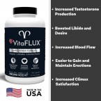 VitaFLUX Triple Power Nitric Oxide Supplement for Male Performance, Stamina, Energy, Recovery - L Arginine 2000mg, L Citrulline 1000mg, L Carnitine 1000mg, Zinc, Magnesium - Amino Acids, 180 Capsules