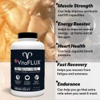 VitaFLUX Triple Power Nitric Oxide Supplement for Male Performance, Stamina, Energy, Recovery - L Arginine 2000mg, L Citrulline 1000mg, L Carnitine 1000mg, Zinc, Magnesium - Amino Acids, 180 Capsules