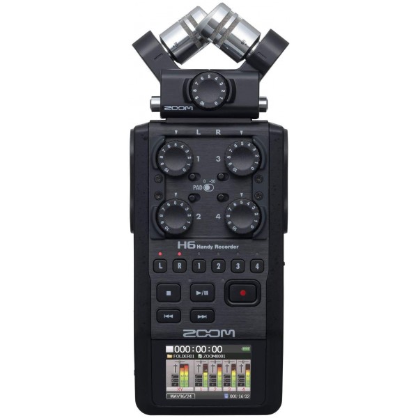 Zoom H6 All Black (2020 Version) 6-track Portabl..