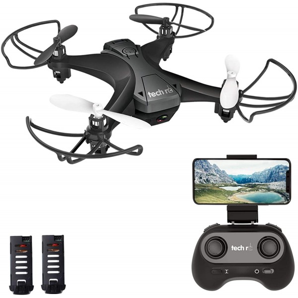 tech rc Mini Drone with Camera FPV Live Video Wifi Quadcopter, Easy Control with Headless Mode, Altitude Hold, Long Flight Time with 2 Batteries, App Control Available Toy Drone for Kids and Beginners